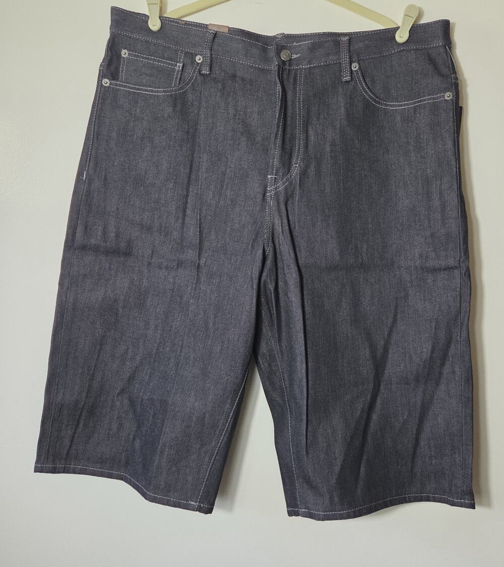 Sean John Shorts Men 38 Premium Raw Denim Blue Basics Flat Front Cotton NWT